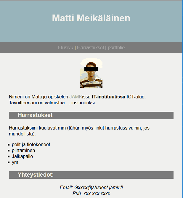 muotoiltu etusivu